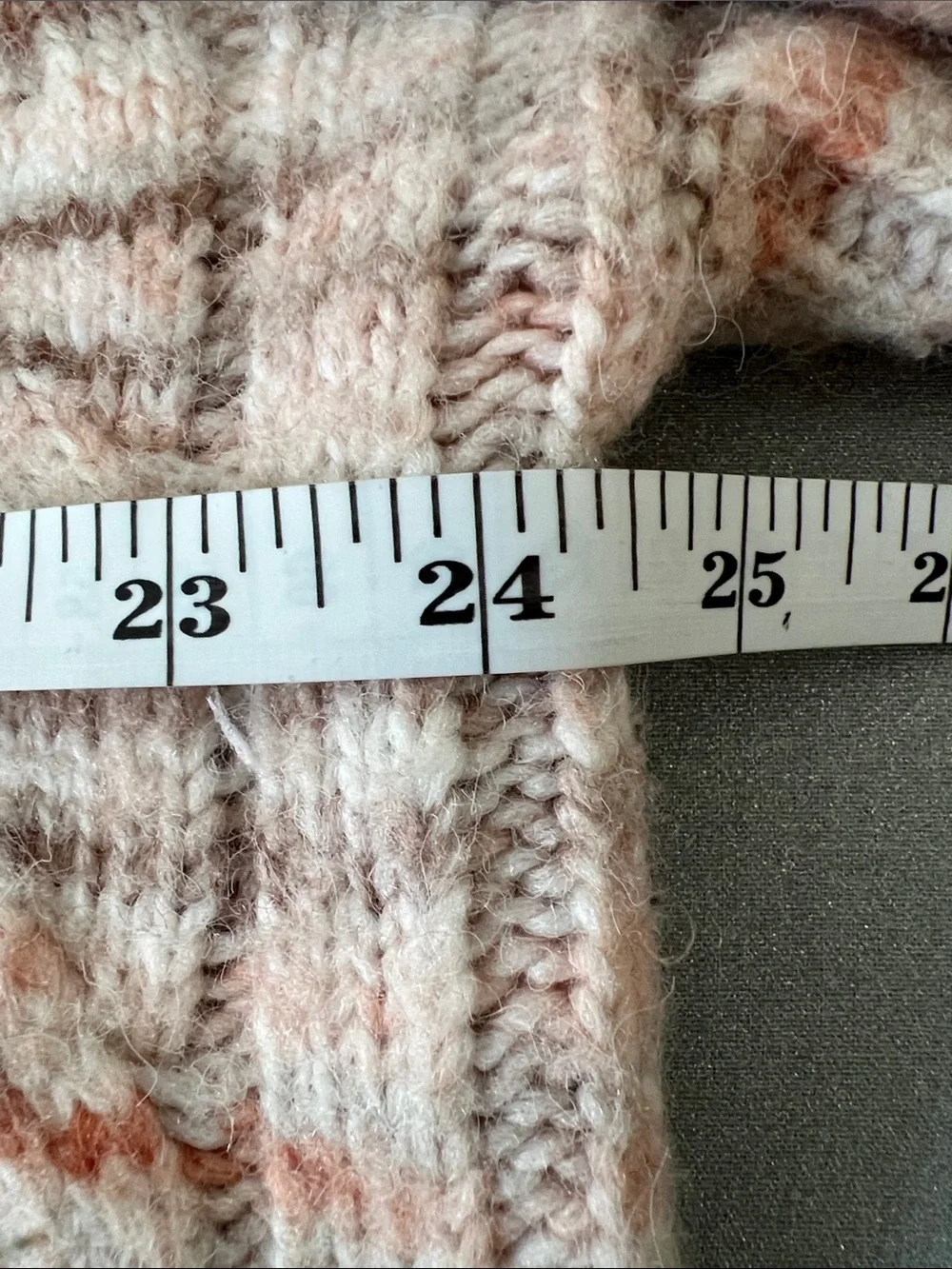 Madden Girl | Pink Brown Coral Cream Cropped Cable-Knit Sweater Size L